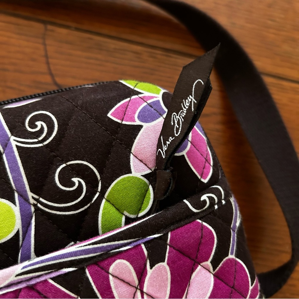 Vera Bradley Purple Punch Computer Laptop Hard Case Brown Pink Floral Strap - Picture 3 of 8